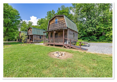 exterior of three of our cabins